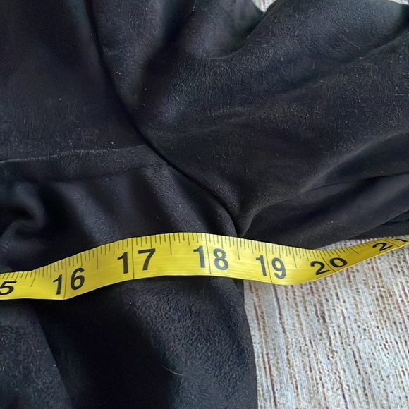 INC International Concepts Black Faux Suede Tiered Ruffle Jacket M Bell Sleeves - Picture 6 of 10